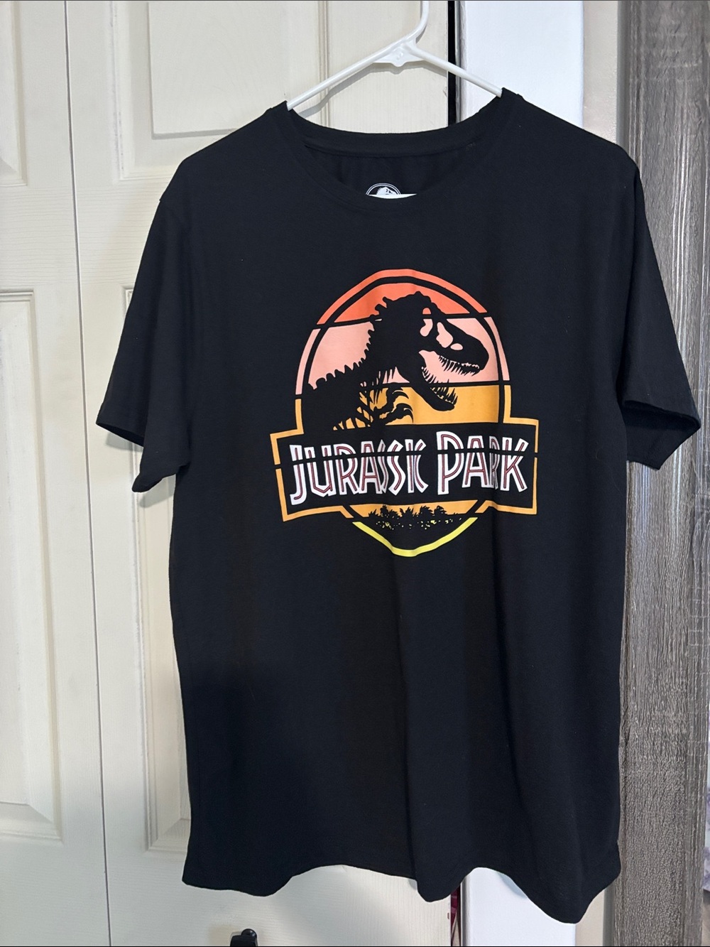 Jurassic Park Black Graphic Tee with Sunset Logo